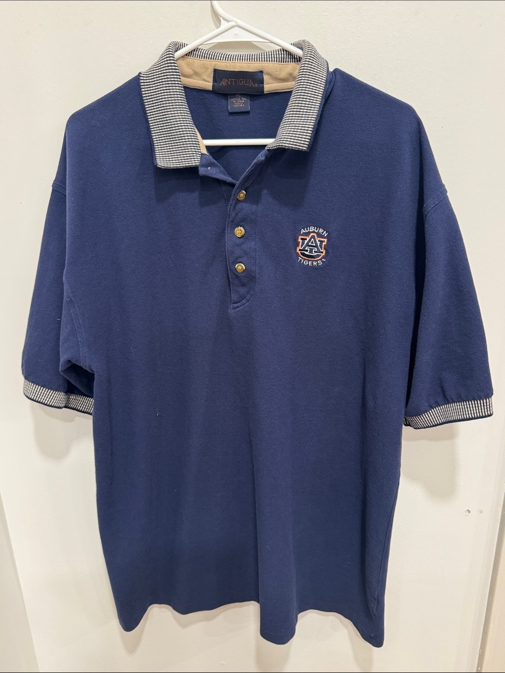 Vintage Antigua Auburn Tigers SEC Embroidered Polo Shirt Navy Blue Men’s XL